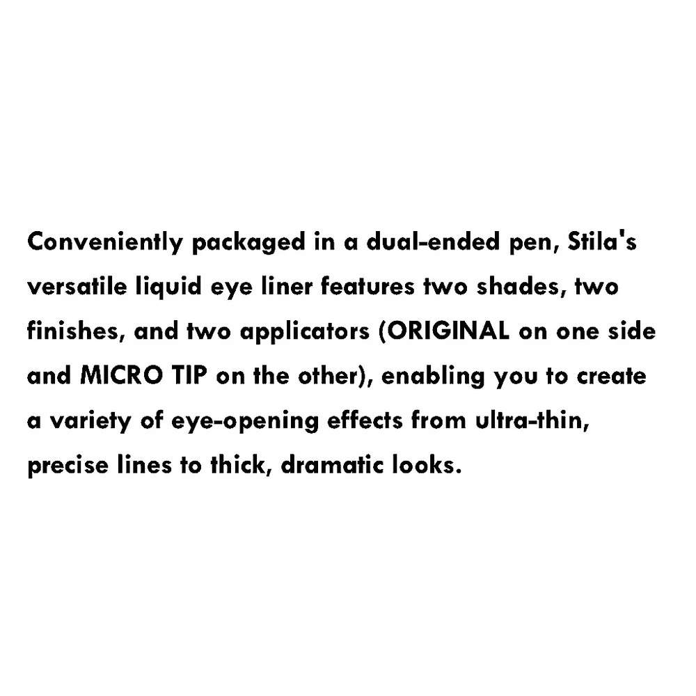 stila Stay All Day Dual-Ended Liquid Eye Liner Mojito/Intense Black, 4.5 mL.